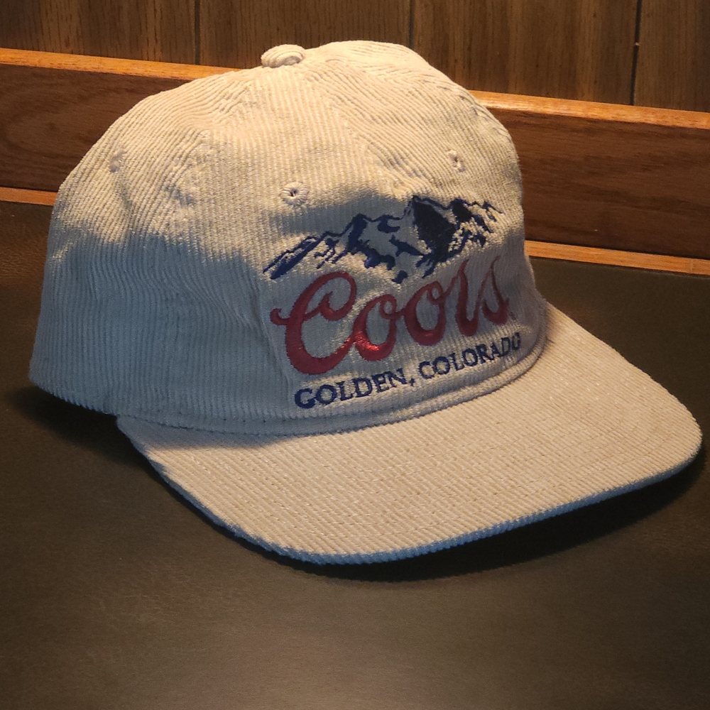 Retro- Style Coors Golden Colorado Beige Corduroy Hat